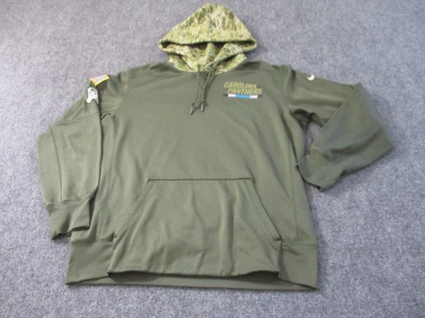 Nike Carolina Panthers Hoodie Men's Large Green Salute To Service NFL Polyester* Cover