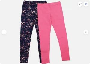 Vigoss Girls 2 Pack Soft Cotton Leggings (PINK/NAVY STARS 14)NWT - Picture 1 of 6