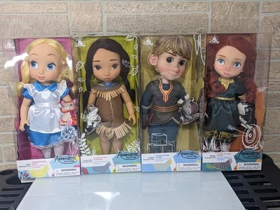 NEW Disney Animators Collection 16" Dolls Lot Of 4 Alice Pocahontas Kristoff Mer - Image 1 of 4