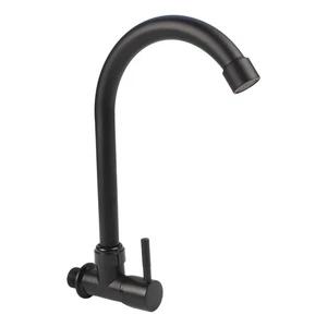 Elegante grifo negro montado en la pared que ofrece rendimiento duradero en tu hogar - Imagen 1 de 15