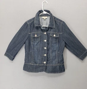 Chaqueta Dressbarn Mujer Mediana Abotonada Manga 3/4 Calce Regular Denim Camisa - Imagen 1 de 16