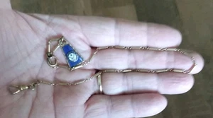  Antiguo reloj de bolsillo lleno de oro de 14 pulgadas cadena y llavero de alces firmado Swank  - Imagen 1 de 6