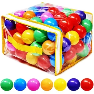 Ball Pit Balls Phthalate Free BPA Free Crush Proof Plastic - 7 Bright Colors ... - Picture 1 of 8