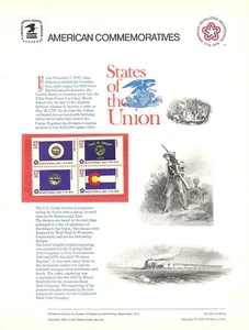 #62 13c State Flags - Block of 4 USPS Commemorative Stamp Panel - Picture 1 of 1