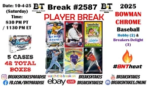 ANDREW PAINTING 2025 Bowman Chrome Baseball 5 CUSTODIA (42 BOX) rottura #2587 - Foto 1 di 1