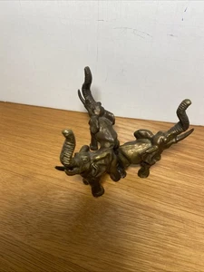Vintage Solid Brass Elephant Orb Holder - Picture 1 of 6