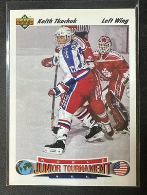 1991-92 UPPER DECK #698 KEITH TKACHUK ROOKIE CARD TEAM USA - Image 1 of 2