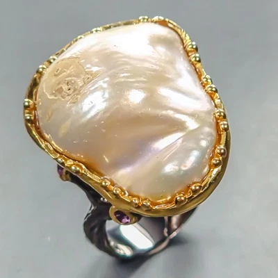 Joyería Anillo Perla Barroco Natural Plata de Ley 925 Talla 8/R446759 Foto 1 de 4