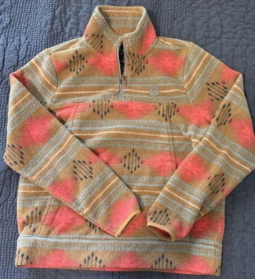 Billabong Fleece Boundary Aztec Quarter Zip Fleece Mock Neck Pullover Medium - Image 1 of 4