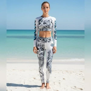 Neu mit Etikett $ 180 UPF50 Set Strand Lounge Yoga Leggings & kurzes Oberteil S - Bild 1 von 11