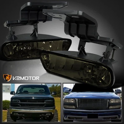 Fits 1999-2002 Chevy Silverado 00-06 Tahoe Suburban Smoke Fog Lights Bumper Lamp Foto 1 de 4