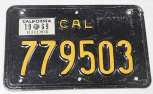 1969 California motorcycle license plate - Picture 1 of 1
