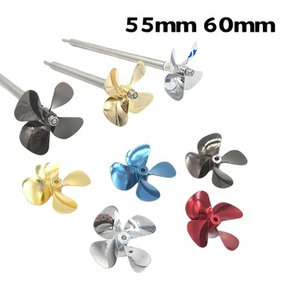 4 Blatt Zinklegierung Metall Propeller Schiffsschraube 55/60mm Für RC Boot Model - Bild 1 von 4