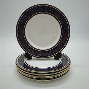 6 x Royal Doulton "Imperial Blue" H4996 English Fine Bone China Side Plates - 8" - Picture 1 of 20