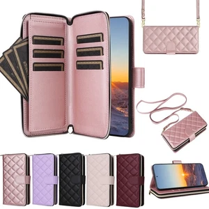 Zip Coin Purse Card Flip Leather Wallet Case For iPhone 17 16 15 14 13 12 XR SE - Picture 1 of 32