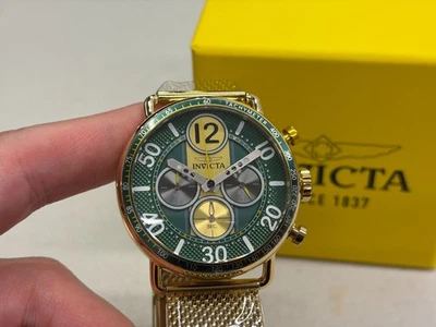 Invicta 69470- Men's Speedway 44mm Watch with Chronograph - Gold / Green Dial - Image 1 of 4
