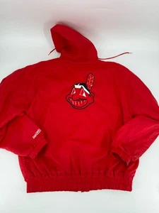 Giacca cappotto vintage Cleveland Indians MLB DeLong uomo XL full zip logo wahoo - Foto 1 di 12