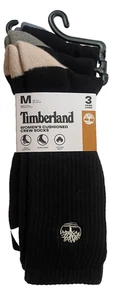 Timberland 3 Paar DAMEN GEPOLSTERTE CREW-SOCKEN tiefschwarze Socken Schuhgröße 4-7 M neu mit Etikett - Bild 1 von 11