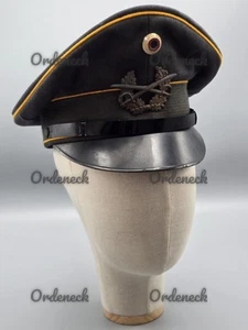 EARLY GERMAN ARMY - PEAKED CAP LONG DISTANCE TROOP - GOLDEN YELLOW - BAMBERGER CAPS - BW - Picture 1 of 14