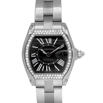 Cartier Roadster 2510 automático 37 mm bisel de diapositiva personalizado esfera romana negra caja de acero Foto 1 de 4