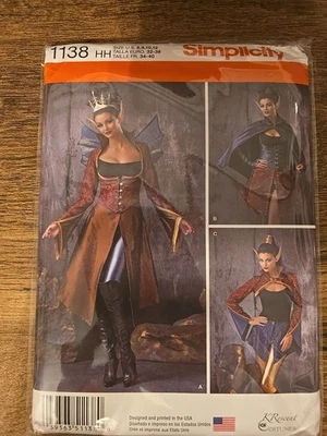Pattern Simplicity 1138 HH dark faeries costume dress cosplay cape skirt sz 6-12 - Image 1 of 2