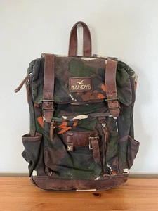 Mochila Gandys Bali Caqui Naranja Camuflada Mochila Algodón Encerado y Cuero - Imagen 1 de 15