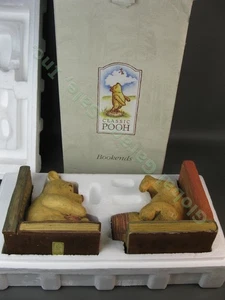 VTG Charpente Winnie The Pooh Eating Honey Pots Nursery Bookend Set Disney NR - Picture 1 of 8