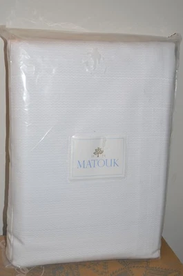 Matouk Italy NWT 1pc King Coverlet Augusta King White 100% Cotton - Image 1 of 3