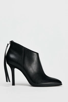 ZARA New Women Pull Tab High Heel Ankle Boots Black Size US 7.5 EUR 38 1116/410 - Image 1 of 4