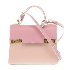 AUTHENTIC DELVAUX AA0532AAMOARFDO Temperate Small 2wayHand Bag pink Leather - Picture 1 of 10