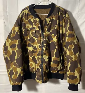 Men's FIELD & STREAM CAMO Duck Hunting Jacket Liner Insulated Full Zip L Reversi - Picture 1 of 8