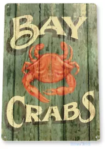 Crabs Crab Shack Seafood Marina Food Metal Sign Decor Tin Sign B296 - Zdjęcie 1 z 2