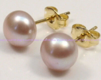 Wholesale Natural Genuine Akoya Freshwater Pearl 14KGP Stud Earrings AAA - Image 1 of 4