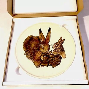 Vtg Goebel "Mother's Series” Rabbits Bunnies Plate 1975 1st Edition w/COA & Box - Picture 1 of 7