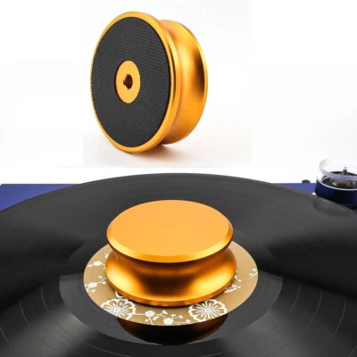 Gold Record Player Balanced Disc Stabilizer LP Vinyl Turntable Weight Clamp - Image 1 of 4