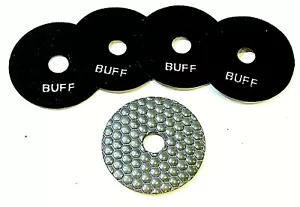 Diamond Polishing Pad 4" Dry 5 Piece Black grit Granite Stone Concrete Marble - Picture 1 of 3