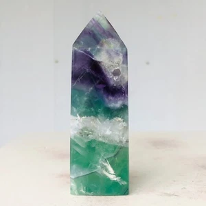 249g Natural snowflake feather Fluorite Quartz Crystal Wand Point Healing B564 - Picture 1 of 17
