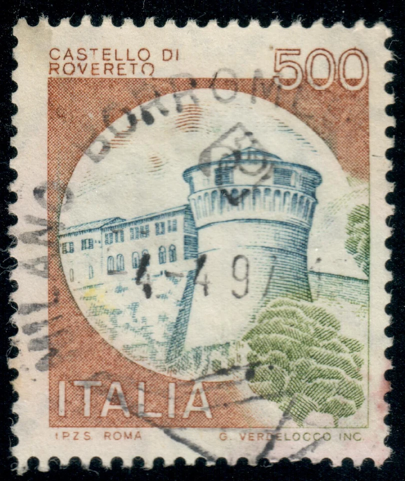 Italy - 1980 - Castles - Castello di Rovereto - 500L - #2341 - Image 1 of 1