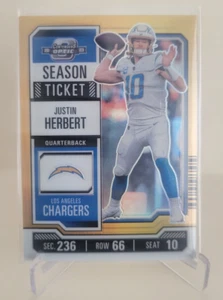 2023 PANINI CONTENDERS OPTIC JUSTIN HERBERT ORANGE PRIZM SEASON #31 Ser #11/50 - Picture 1 of 2