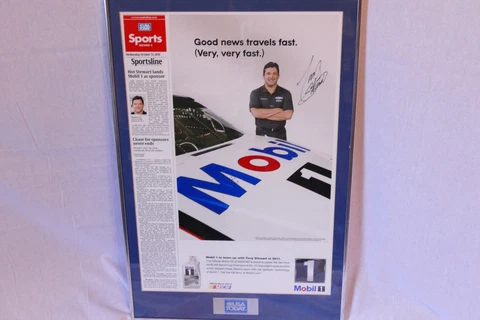 Tony Stewart autograph USA Today Metal Frame 25x17 Rare item Plaque Cover