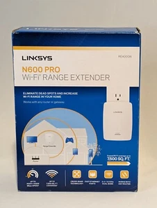 Linksys N600 PRO Wi-Fi Range Extender 7500 SQ. FT. RE4000W - Picture 1 of 3