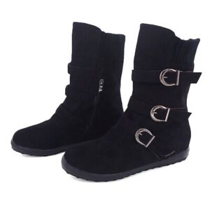 Womens Casual Flats Non Slip Winter Warm Fur Lined Shoes Snow Boots Sport Suede