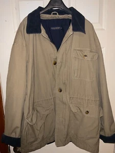 CHAQUETA CLÁSICA BROOKS BROTHERS PARA HOMBRE XL Beige Tareas Granero Lona Pana Cuello - Imagen 1 de 2