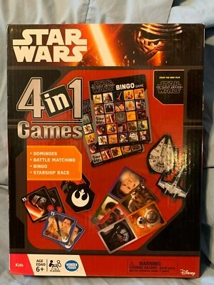Game 4 Pack STAR WARS Dominos Bingo Battle Matching Starship Race 4 in 1 - Image 1 of 3