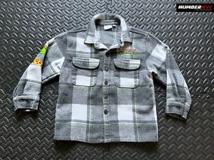 Nickelodeon XS 4/5  Teenage Mutant Ninja Turtles Gray Plaid Shacket Shirt Jacket - Picture 1 of 8