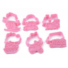 6Pcs 3D Car Plane Cookie Cutter Biscuit Mold Train Vehicle Baking Cake Cutteyb