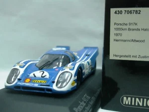 WOW EXTREMELY RARE Porsche 917 Attwood Brands Hatch 1970 1:43 Minichamps-Spark - Picture 1 of 3