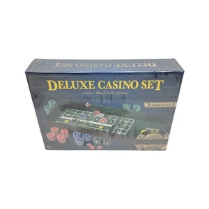 Game Gallery Deluxe Casino Set - Craps, Blackjack, Poker - New Sealed - Picture 1 of 5