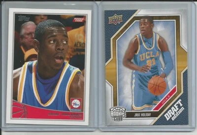 Lote de 2 tarjetas de novato Topps & UD Basketball Rookie Jrue Holiday 2009-10 Foto 1 de 2
