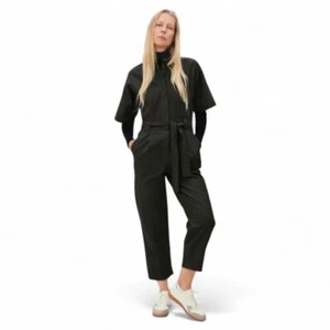 Everlane The Fatigue Short Sleeve Linen Cotton Scandi Wide Leg Jumpsuit sz 6 NWT - Picture 1 of 16